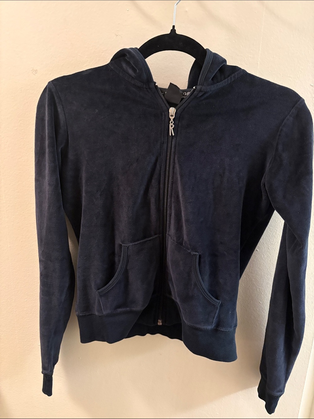Rampage Black Velour Zip Hoodie